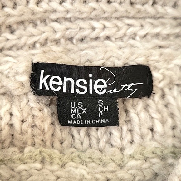 KENSIE PRETTY Turtleneck Cowlneck Short Sleeve Loose Knit Sweater size S - Picture 8 of 10